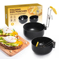 Eco-Friendly Collapsible Hanging Ear Non-Stick Egg Pot Food Grade Metal Round Boiled Egg Mold for Home Kitchen Use