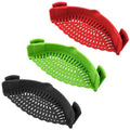 BPA Free Kitchen Food Colander Fits All Pots Pan Bowls Pasta Spaghetti Veg Strain Clip on Silicone Strainer