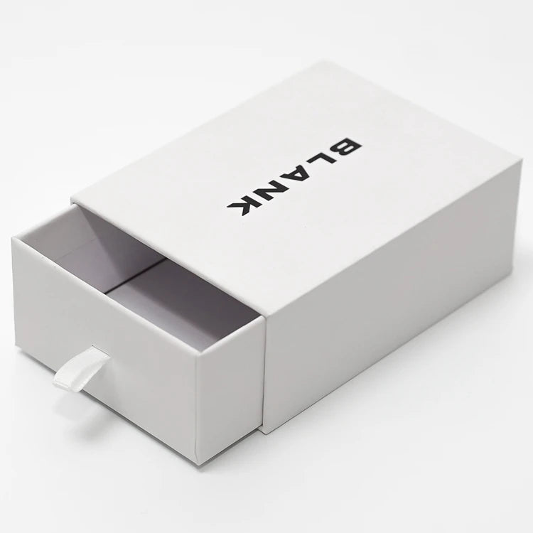 Eco Friendly Custom Slide Jewelry Box Packaging Recycled Cardboard White pink Sliding Drawer Gift Box