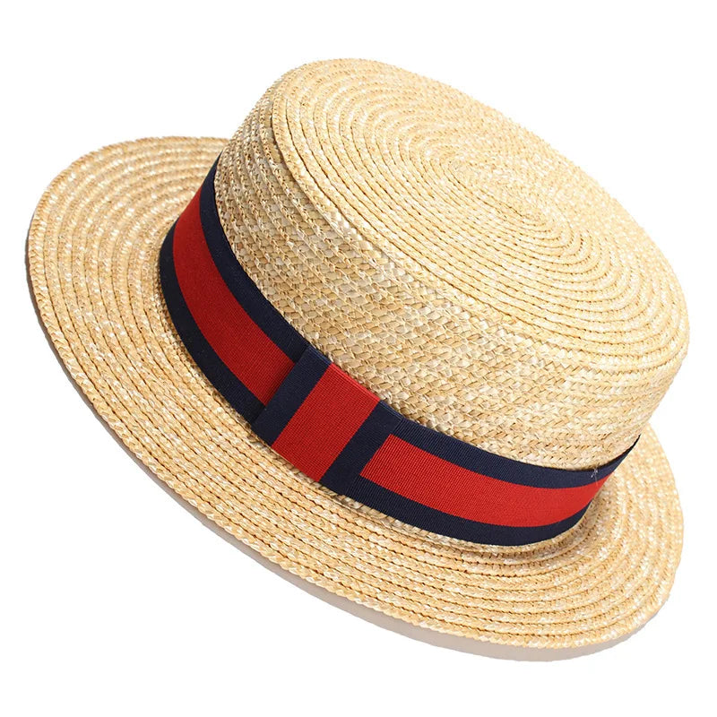 Ribbon Bow Decoration Casual Straw Boater Hat Beach Hat for Women Lady Resort Holiday Daily Life Sun Screen