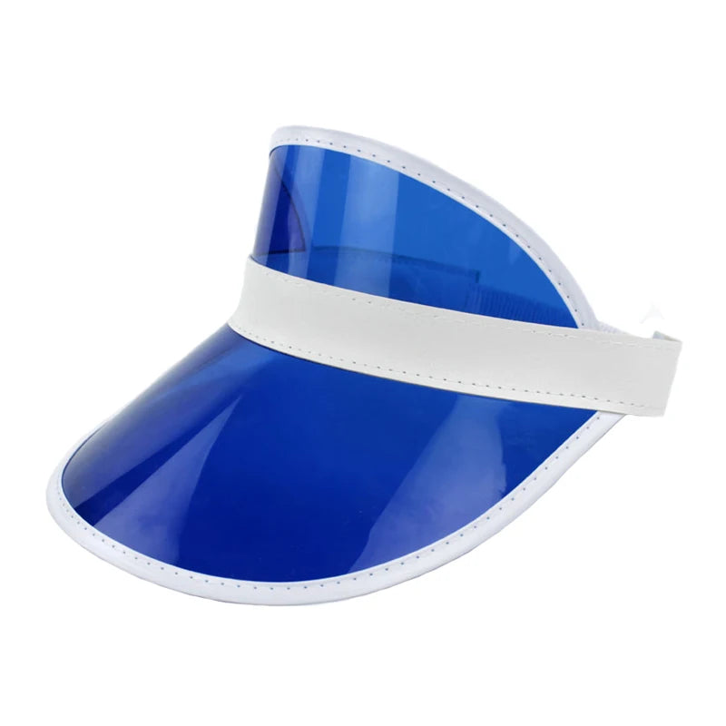 Custom logo UV Resistant Sun Hat Outdoor Transparent Traveling Sports Hats Wide Brim PVC Visor Hat