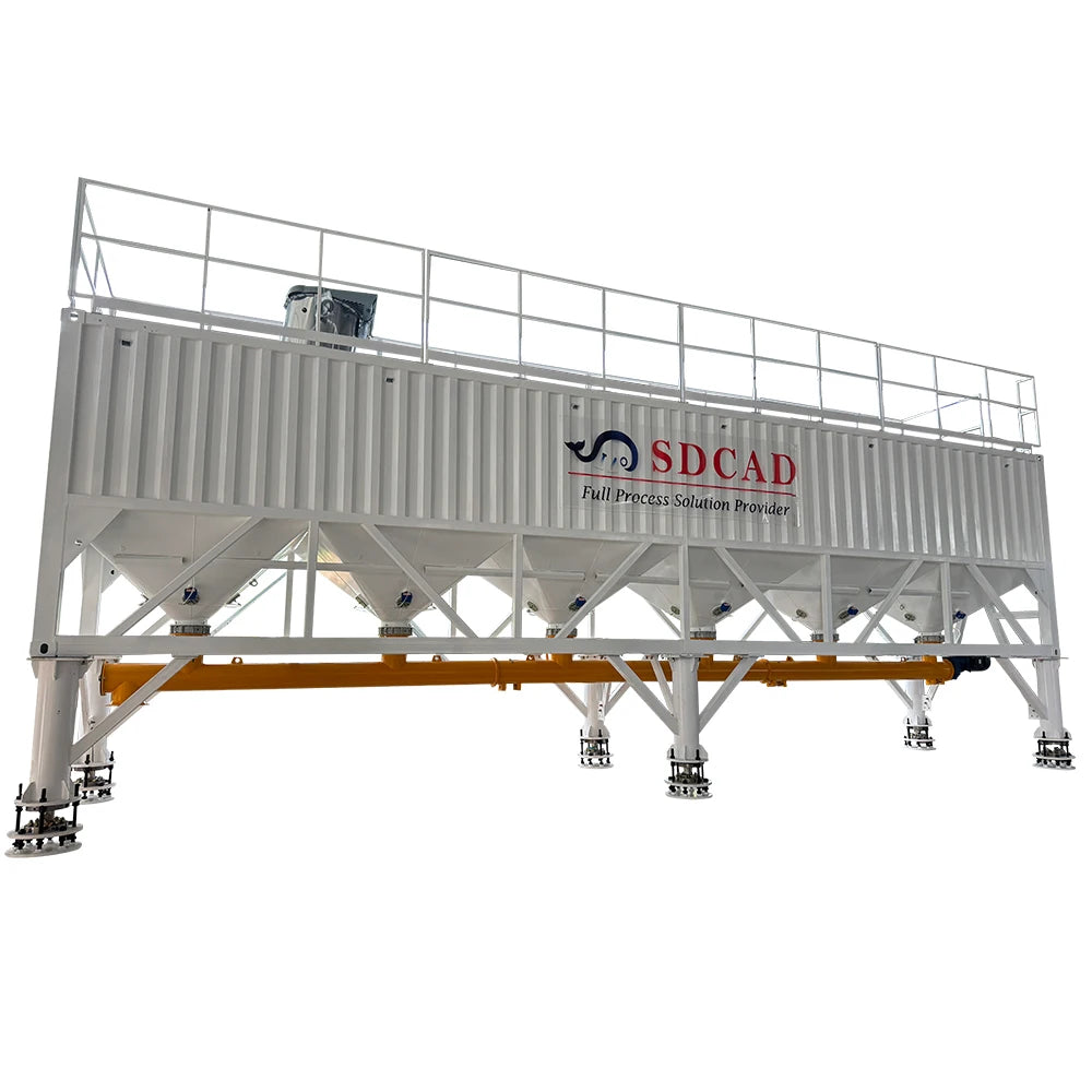 SDCAD Customized Electric Horizontal Container Storage Powder Silo Concrete Foundation Anchor Mobile Automatic Motor Gearbox