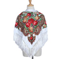 Ethnic Polyester Cotton Retro Printed Scarf Shawl Flower 90cm Square Russia Wholesale Jersey Hijab