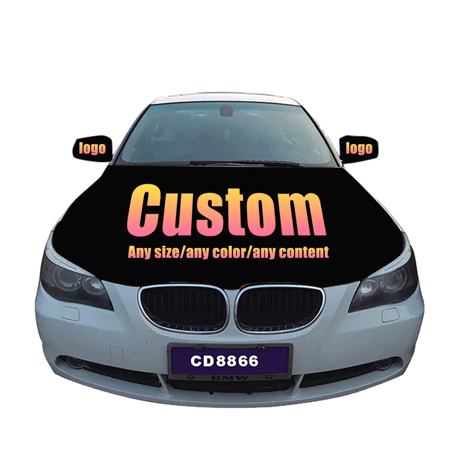 Hot Sublimation Printing Car Advertising Flag Custom Any logo Car Cover Hood Flag