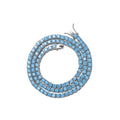 Luxury 4mm Sea Blue Iced Out Tennis Chain for Men Women New Fashion Accessories With Shiny CZ Stone Gold Plated Necklace Jewelry