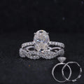 Starsgem Oval Cut DEF Moissanite Engagement Solid 14k Gold Rings Set Women