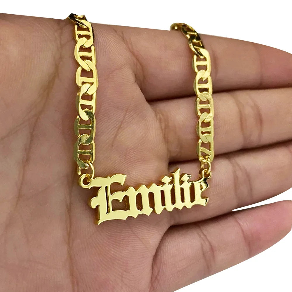 Personalized Custom Name Necklace DIY Name Stainless Steel Letter Necklace for Gifts