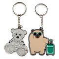 New Promotional Animal Cute Bear Keychain Crystal Keyrings Custom Anime Car Metal Key Chain Custom logo for Lady