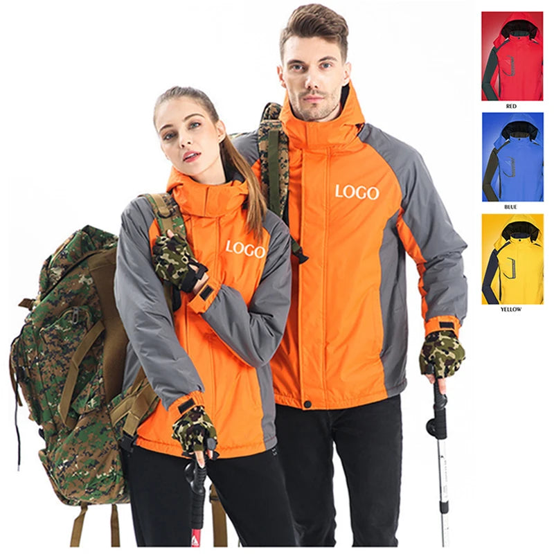 Wholesale Men's Autumn Outdoor Sports Waterproof Jackets Breathable Zipper Printed for Camping Hiking Climbing Trekking Travel