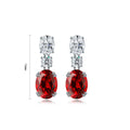 New Fashion Jewelry 925 Sterling Silver Oval Cut Lab Grown Ruby Stud Earring Exquisite Elegant for Anniversary Party Gift
