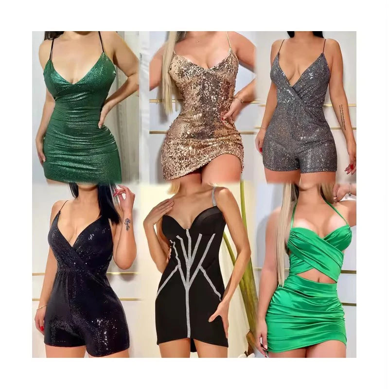 Apparel Stock Wholesale Bulks Brand New Mixed Bales Clothes for Ladies New Clothes Korean Style Tight Dress