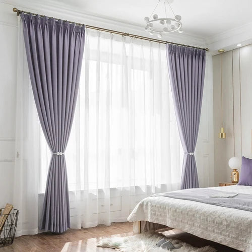 XinLan Simple Curtain Design Custom Thermal Insulated 100% Polyester Bedroom Window Curtains