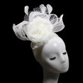 Elegant Adjustable Hair Accessories Flower Fashion Design White Wedding Bridal Ladies Hair Fascinator Hats Hairpin for Party