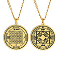Esotericism Magic Square Talisman 3rd Pentacle of the Sun Wicca Key of Solomon Seal Amulet Stainless Steel Pendant Necklace