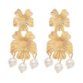 Women's Elegant Bohemia Drop Alloy Animal Pattern Pearl Tassel Baroque Leaves Wedding Dangle Dazzling Floral Design Zinc Alloy