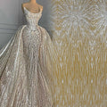 Top End White African 3d High Density Beaded Sequins Lace Wedding Bridal Embroidery Lace Wholesale HY2169
