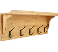 Made in China Solid Bamboo Coat Rack Towel Wall Mounted Hanger Hook with Shelves