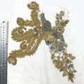 W011 Hot Style Beaded Patch Applique Patches Custom Embroidery for Beaded Wedding Dress
