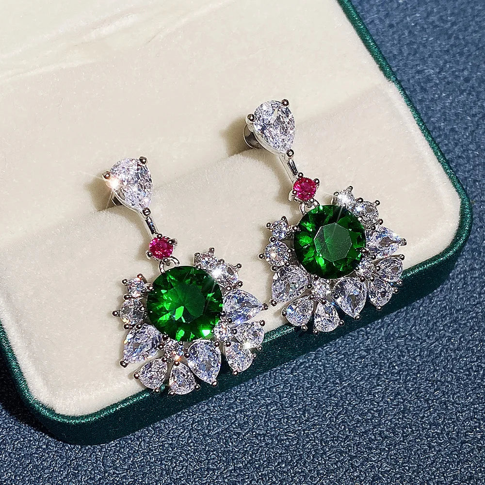 Women's Dangle Earrings With Brilliant Cubic Zircon Vintage Earrings Wedding Party Luxury Jewelry New Arrival
