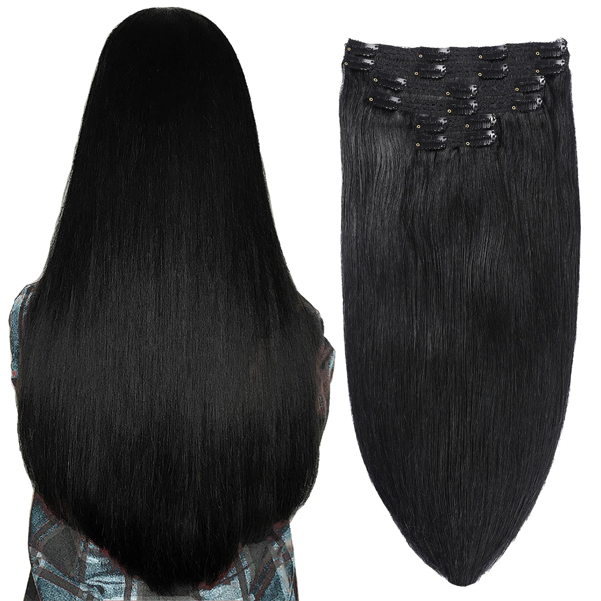 Clip in Hair Extensions Wholesale Factory in Stock 100% Human Hair Customized Color and Style for Queen