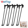 WELLTOP Black Metal Folding Hairpin Legs 16" for Bench Coffee Table Laptop Mini Computer Desk Mid-Century Modern Hotel Outdoor