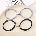 2pcs/Set Personalized Braided Rope Magnetic Matching Bracelet Capsule Buckle Oval Magnetic Couple Bracelet