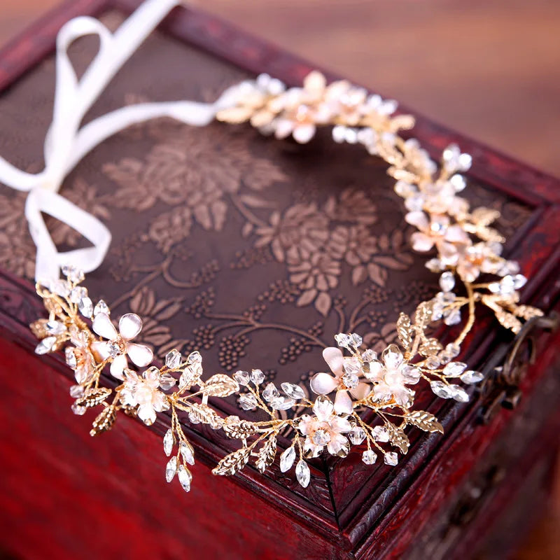 Foreign Trade Hot Selling Metal Leaf Headband Hairband Hair Vine Bridal Hair Jewelry for Wedding