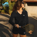 Custom Women Clothing Summer Lounge Wear Solid Color Sports Wear Terry Towel Casual Crop Polo Shirt Tennis 2 Piece Shorts Set