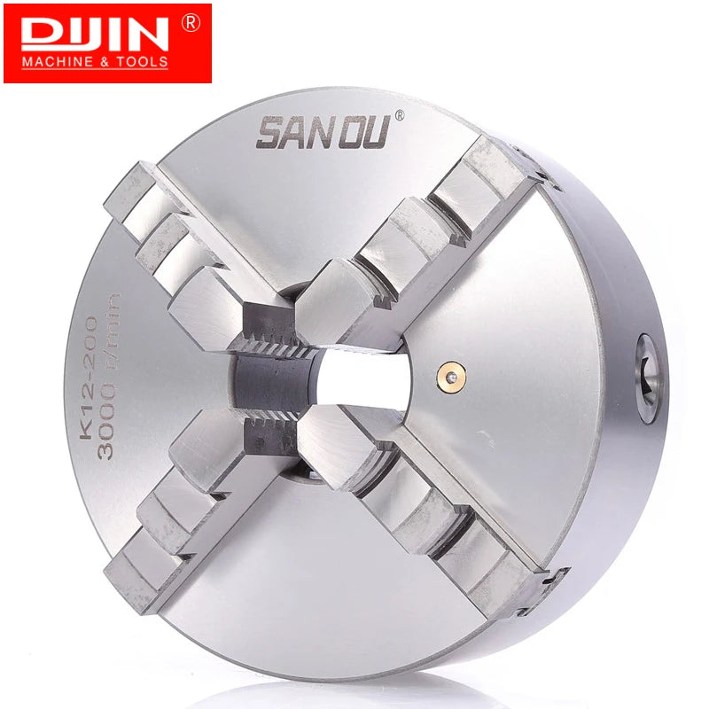 SANOU Lathe Chuck 200mm Precision 4 Jaw Self-centering Chuck K12-200 Manual Metal Lathe Chuck for Lathe