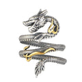 New Arrivals S925 Sterling Silver Ring for Men and Women's Retro Dragon Multi-layer Spiral Open Ring Jewelry