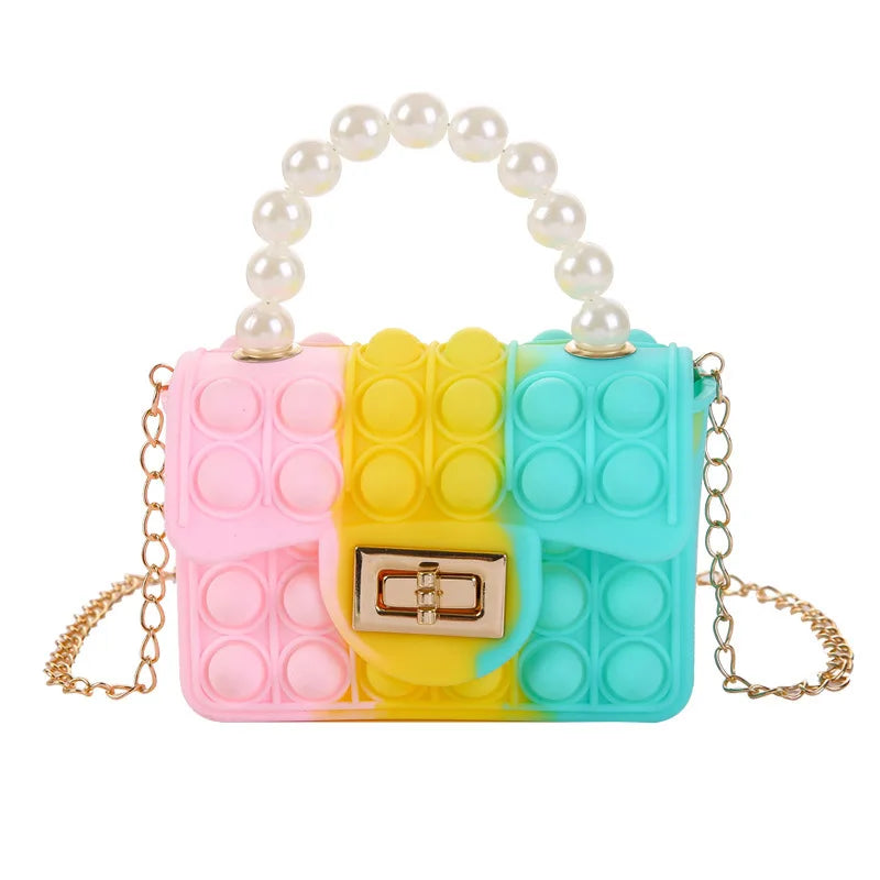 Silicone Push Bubble Sensory Shoulder Bag Fidget Pop Bubble Shoulder Bag