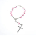 2025 Crystal stainless steel catholic rosary prayer statement bracelet for women