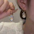Korean Pendant Earrings High Quality Zircon Earrings Fashion Creativity Bow Pearl Earrings