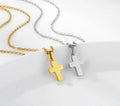 Cute Small Children 's Cross Pendant in Stainless Steel 14K Gold Necklace Religious Cross Charm for Christian Jewelry Making