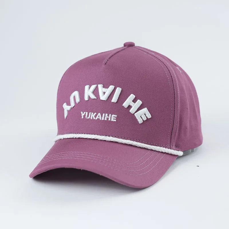 Custom Embroidered Logo 5 Panels Snapback Sport Caps Hats With Rope on Front Wholesale Baseball Cap a Frame Hats Caps for Men