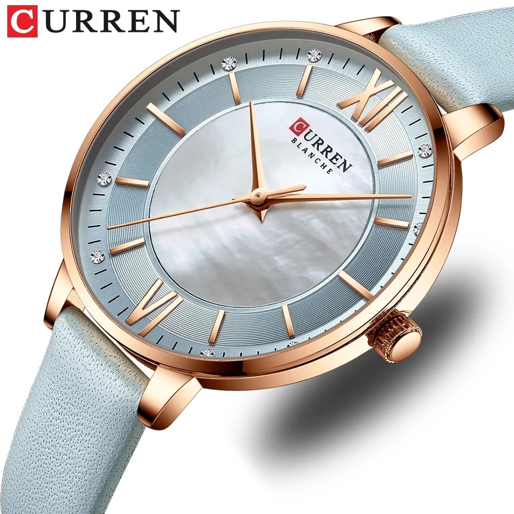 CURREN 9080 Watch Women New Luxury Clock Leather Quartz Ladies Wristwatches Fashion Elegant Lady Dress Watches Relogio Feminino