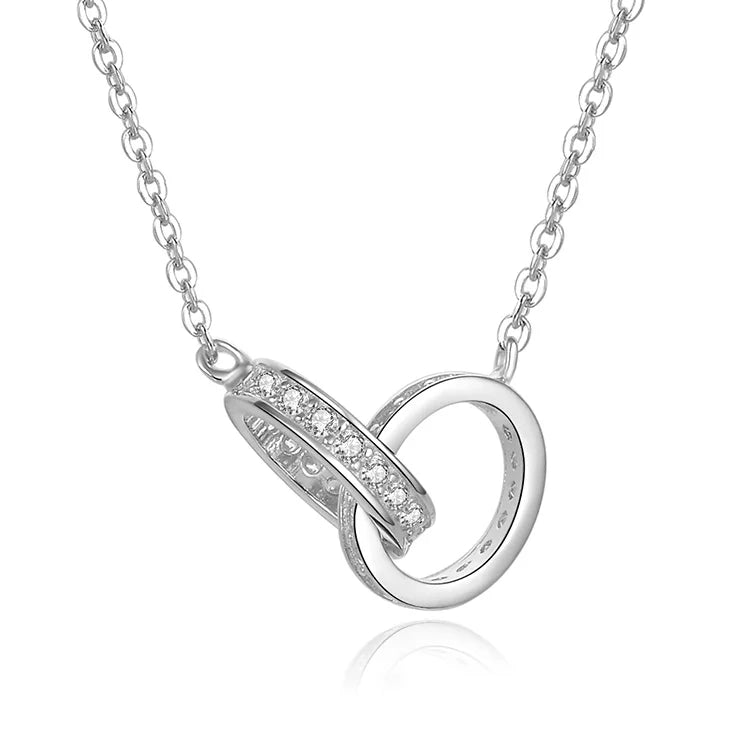 POLIVA Custom CZ Stone Rainbow Crystal Statement Necklace 925 Silver Sterling Gold Engraving Children's Statement Jewelry Gift