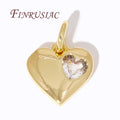 18K Gold Plated Brass Heart Charms Zircon Embellished Metal Pendants for Jewelry Making DIY Crafts & Accessories