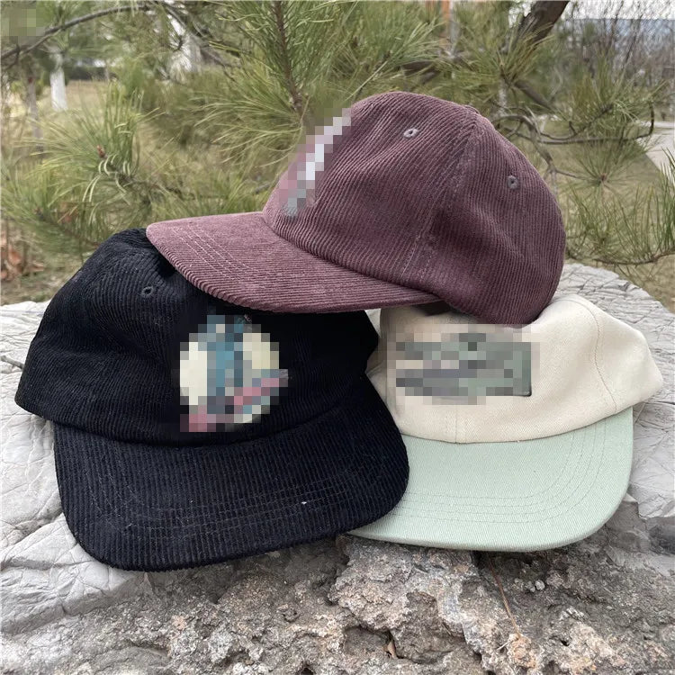 Fashion Corduroy Low Profile 6 Panel Dad Hat Embroidered logo Unstructured Dad Hat