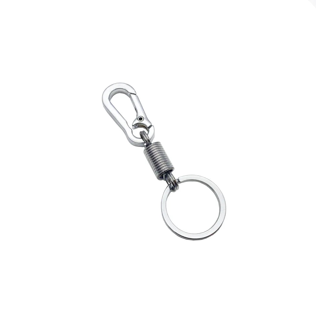 Personalized Creative Gift Accessories Spring Keychain Pendant Metal Car Keychain Waist Buckle With Flat Keyring