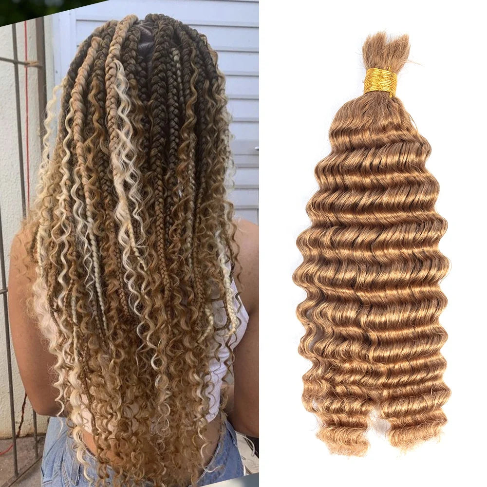 100% Human Hair Human Bundles Customized Texture Deep Wave for Twist No Weft for Braiding