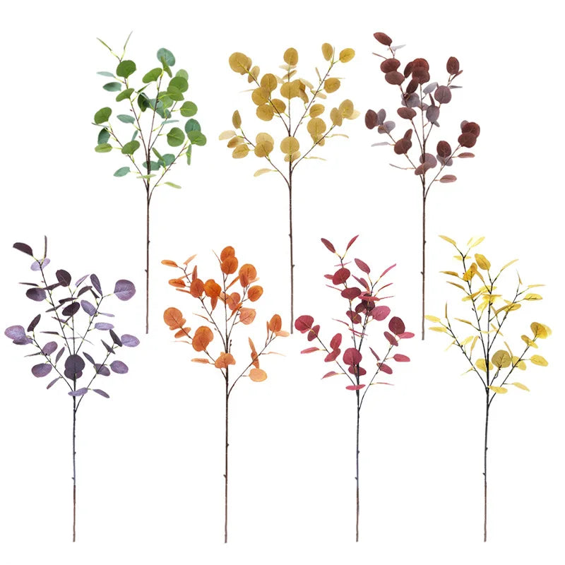 L06229 Wedding Home Party Decoration PVC Leaf Yugali Artificial Flowers Artificial Eucalyptus Globulus