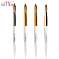 YALIXIN Nail Supplier 100% Pure Kolinsky Round Brush Custom Logo Transparent Handle Acrylic Nail Brush for Acrylic Nails Art