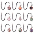 Hot Sale Vintage Copper Sunflower Shaped Irregular Stone Pendant Necklace Multi-Color Agate Stone Pendant Unisex Jewelry As Gift