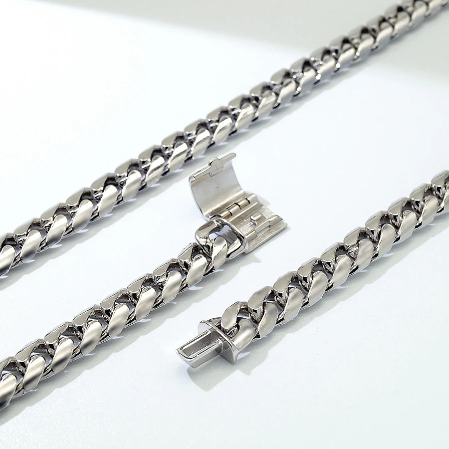 Fine Jewelry Necklaces Solid Sterling Silver 925 Cuban Link Chain Mens Bracelets or Necklace Custom for Men