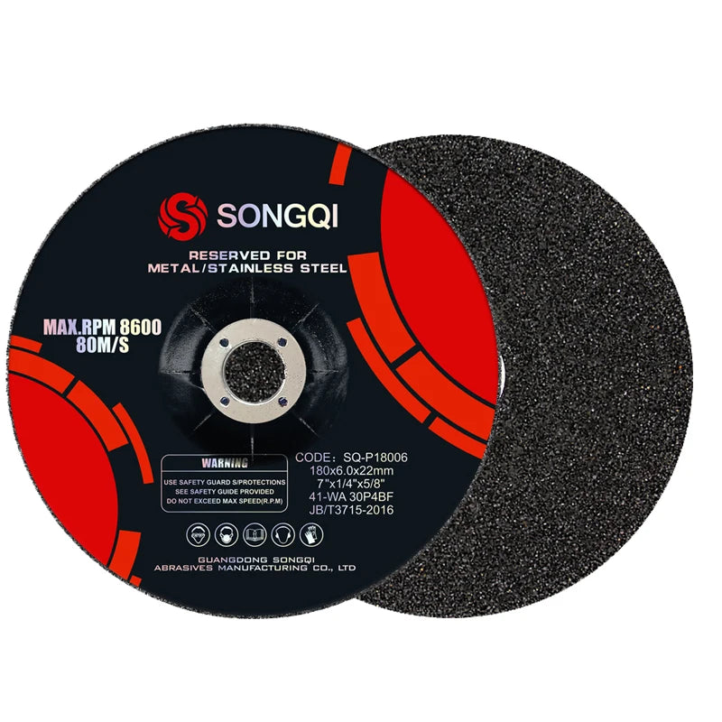 SONGQI 7" 180x6.0x22.2mm Metal Grinding Aluminum Oxide Abrasive Grinding Disc Polishing Grinding Wheel MegaBDM