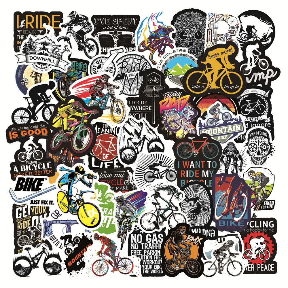 50Pcs Motivational Outdoor Mountain Bike Sport Graffiti Stickers for Car Bike Laptop Vinyl MTB Bicycle Stickers