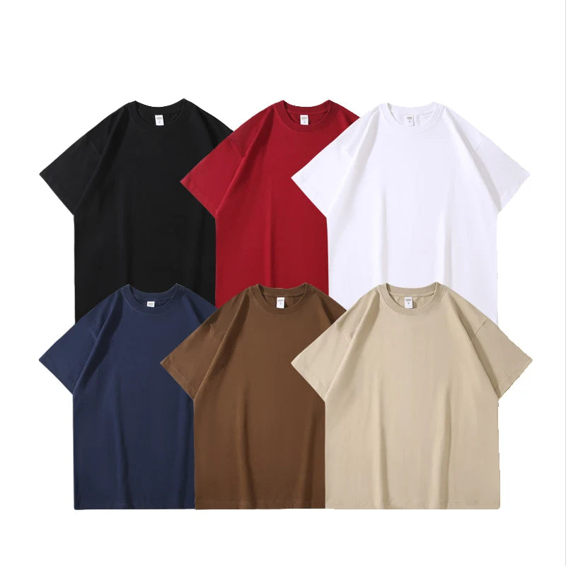 Factory Wholesale Mentide Brand Short Sleeve T-Shirt 300 Grams Heavy Cotton OEM/ODM Blank Loose American Retro Youth Embroidered