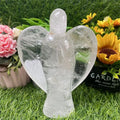 Large Size Clear Quartz Crystal Craft Angel Statue Carved Natural Stone Crystal Guardian Angel Figurine