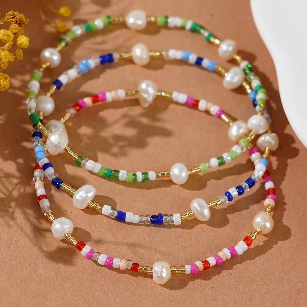 Go2boho 2024 New Summer Beach Trendy Multicolor Fashion Jewelry Freshwater Pearl Beads Bracelets for Women